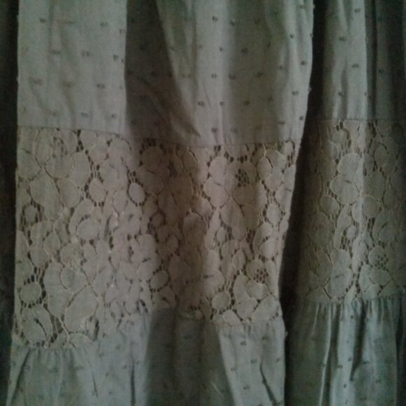 Anna-Kaci Women's Boho Lace Sleeve Smocked Maxi Dress, Olive Green, M - Picture 8 of 16